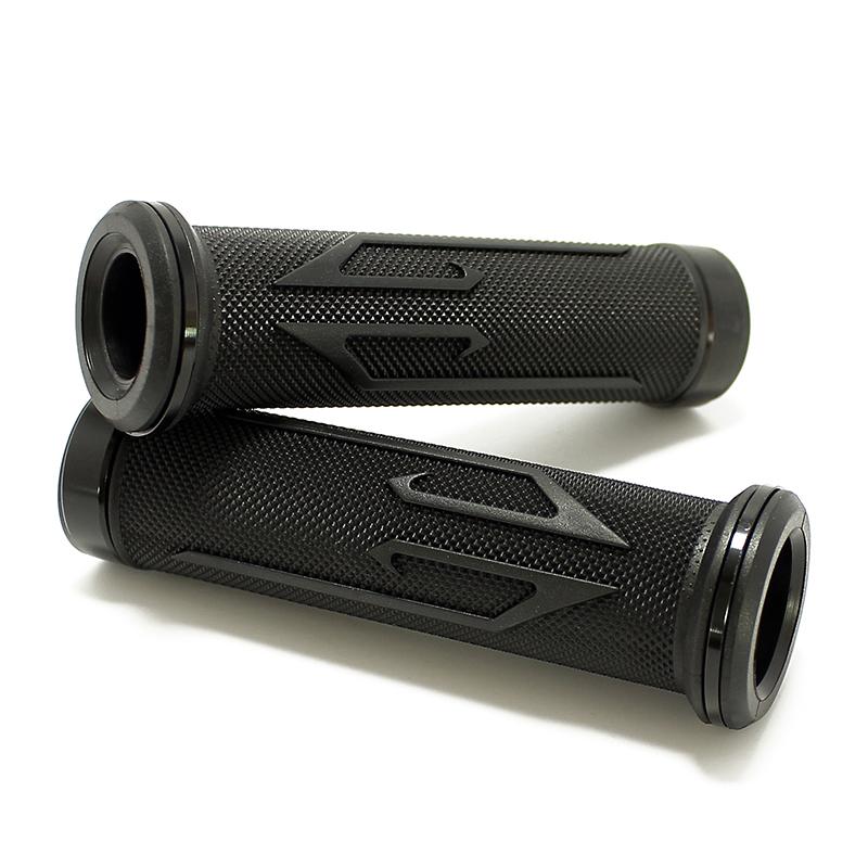 Black 7/8" 22mm Motorcycle Hand Grips Handle Rubber Gel Universal for Honda Kawasaki Yamaha Suzuki Ducati Aprilia