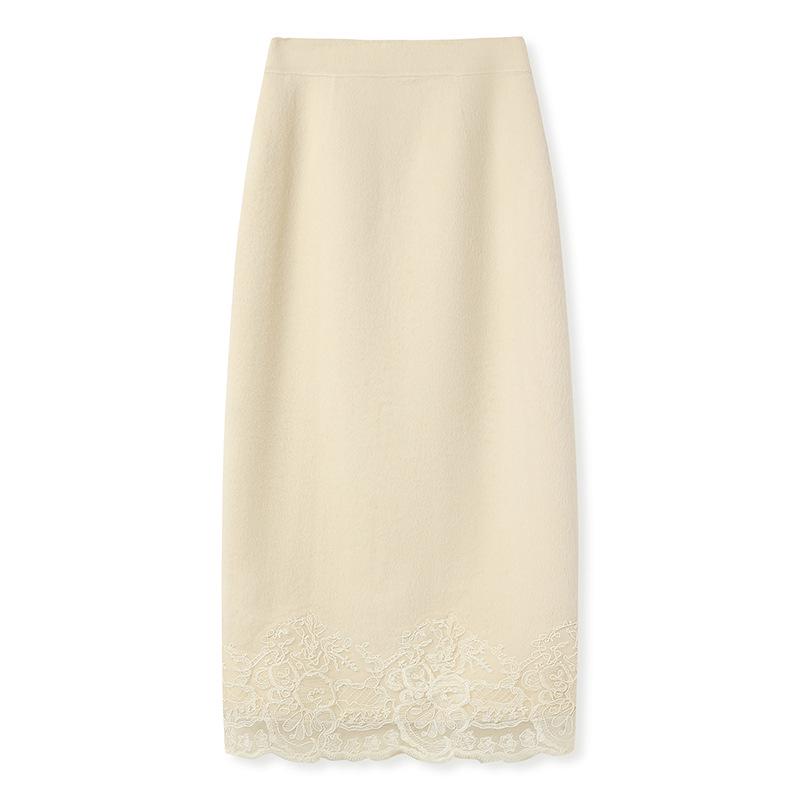 Элегантный китайский костюм из двух предметов: Зимний шерстяной комплект: пальто и юбка (NY044) L