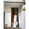 White Mesh Suspender Dress Women's Summer French New Seaside Vacation Huge Good-looking Fishtail Hip-wrapped Long Skirt