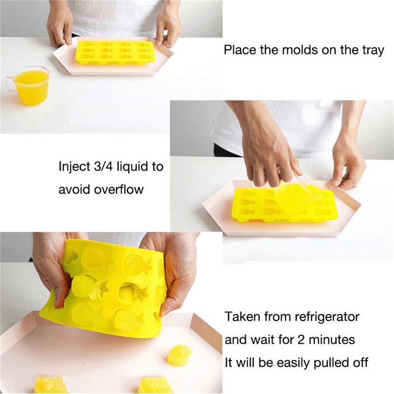 Hawaiian Cactus Pineapple Flamingo Ice Cube Tray Cartoon Flexible Food Grade Silicone Ice Mold for Soft Drinks Whisky Ice Maker