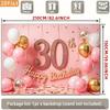 2D 30th Birthday Photography Backdrop Pink Gold Balloon & Confetti Party Background