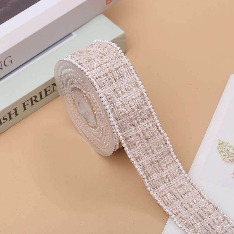 Pearl Webbing Small Fragrant Lace Fabric Ribbon Diy Gift Packaging Bow Hair Accessories Accessories