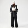 Women's Spring and Autumn New High Waist Draped Casual American Sleeping Pants Small Straight Wide Legs