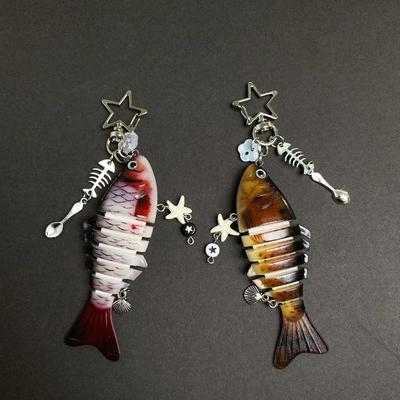 Handmade Retro Simulated Fish Pendant Keychains Lovely Bag Charm Decoration Y2K Jewelry Gift