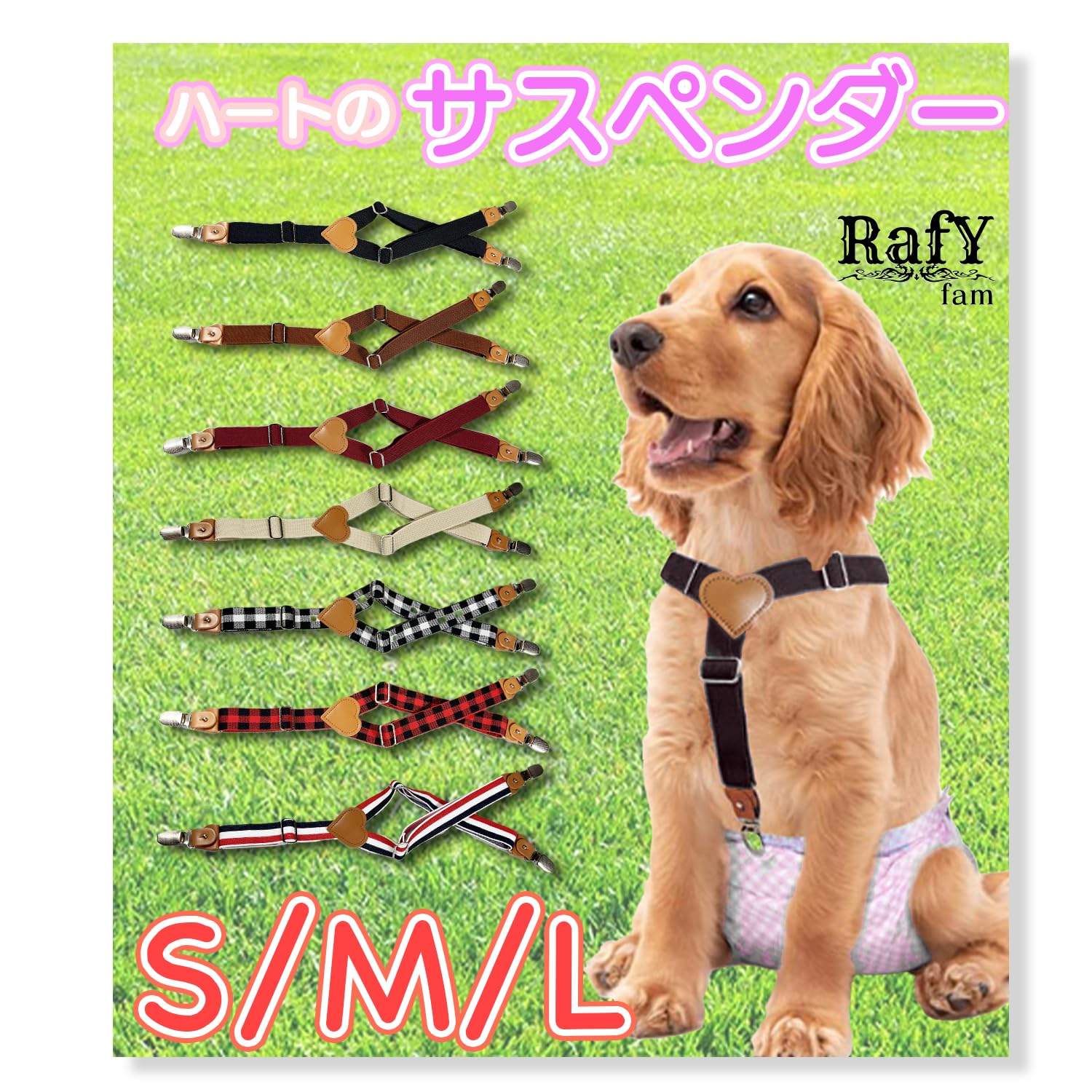 

RafYfam Dog Diaper Chest Adjustable Stays in for Diaper Diaper Belt Pattern Size 1 Suspenders, Strap, 3-Point Fastening, Size, Place, Comfortable,