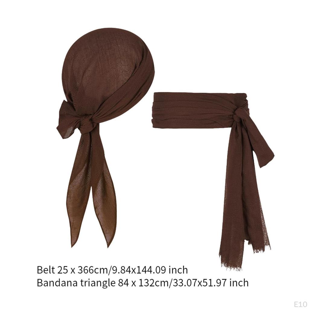 Halloween Pirate Costume Belt And Headwear for Men Women
