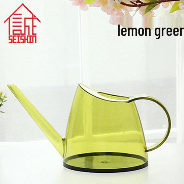 Long-Spout Transparent Watering Can for Gardens and Flowers, Colored Plastic, 2.5L Capacity.