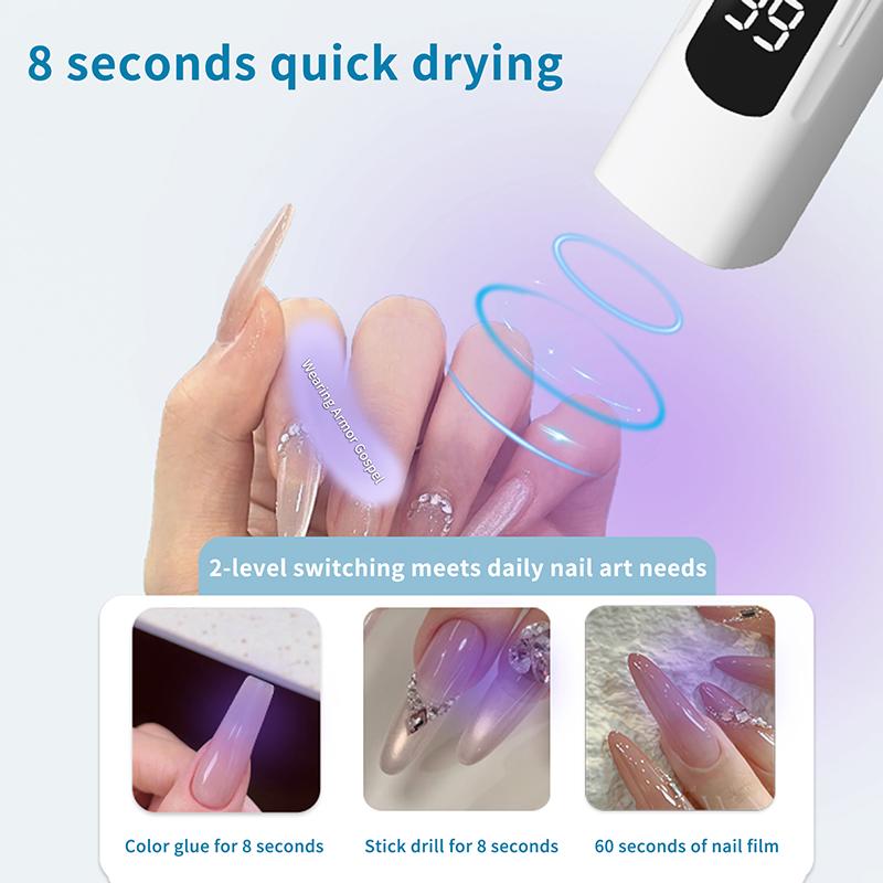 Handheld Uv/Led Nail Dryer Lamp Portable Mini Curing Light For All Gel Polish Fast Drying Manicure Tool For Home And Salon