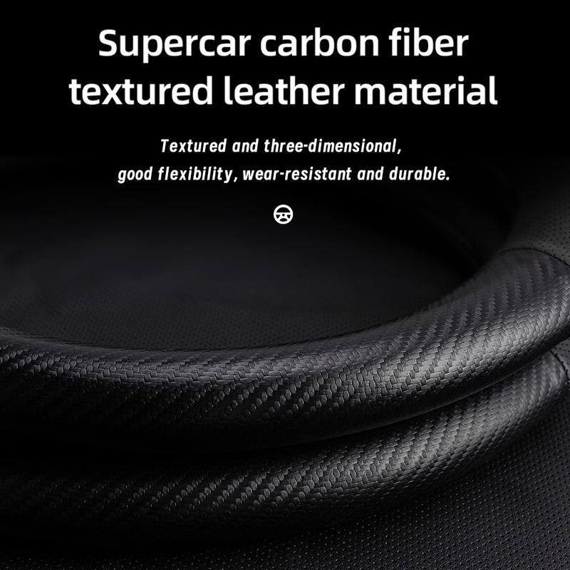 Suitable for Byd Breathable Leather Matte Carbon Fiber Texture Steering Wheel Cover Suitable for Dolphin Mini Seal Atto 3 King Shark 6 Song Pro
