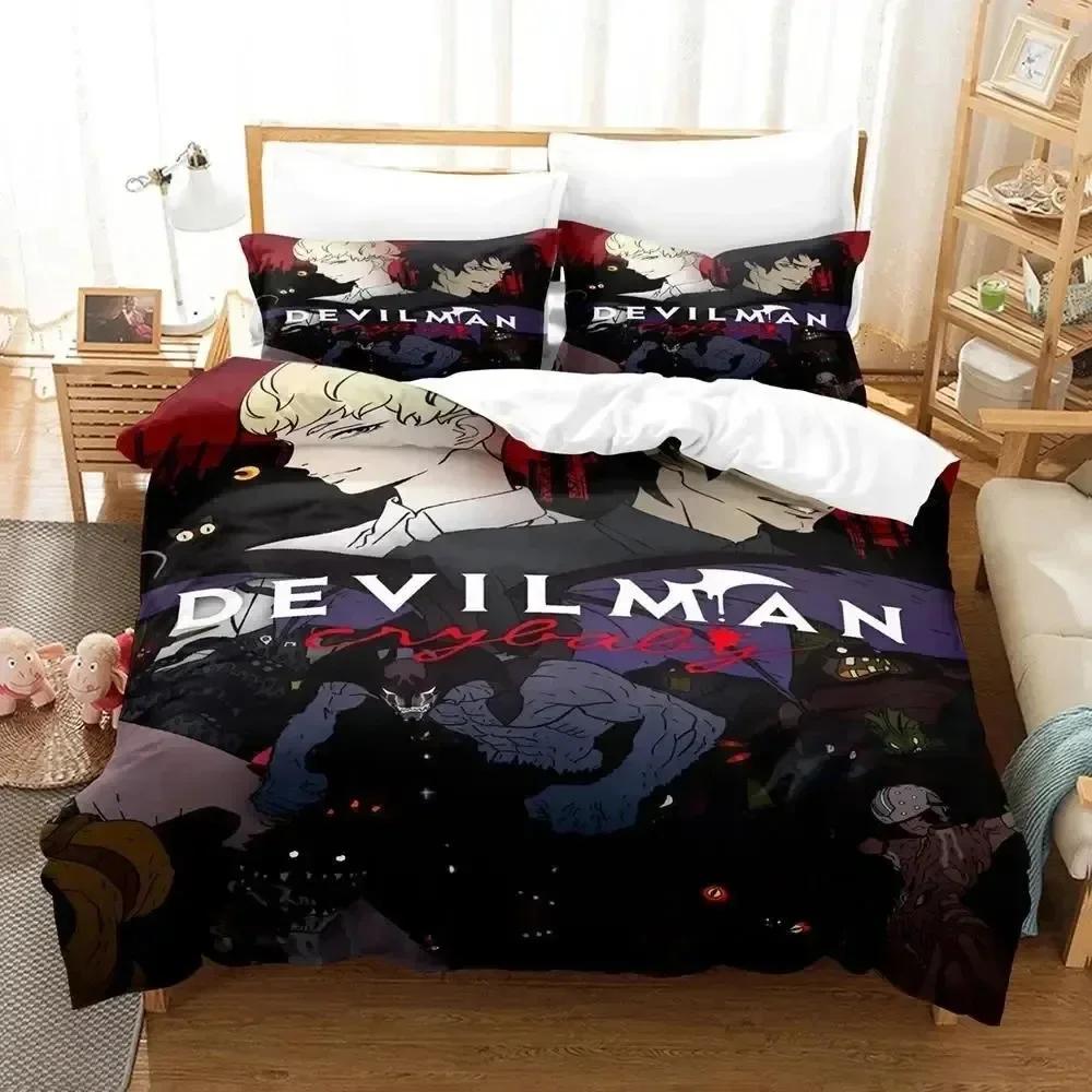 3D Print Anime Devilman Crybaby Comfortable Duvet Quilt Cover Pillowcase Bedding Set Children Bedroom Decoration Home Textile