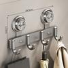Wall Mounted Suction Cup Door Hook 4/5/6/7/8 Hook Hanging Coat Holder Wall Clothes Hanger  Bathroom