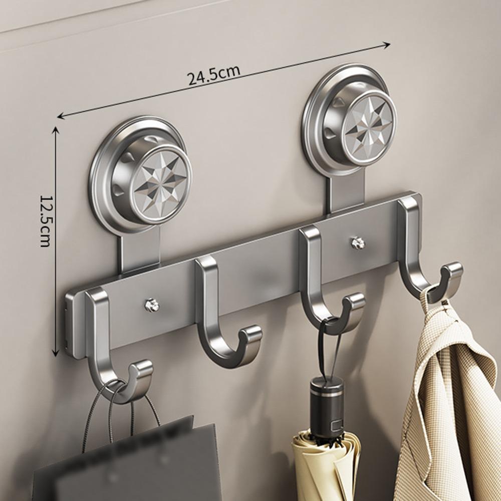 Wall Mounted Suction Cup Door Hook 4/5/6/7/8 Hook Hanging Coat Holder Wall Clothes Hanger  Bathroom