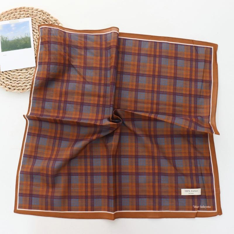 100% Cotton Striped Fresh All-Match Small Square Towel  New Fashion Closed Toe Scarf for Square Scarf Women Headband