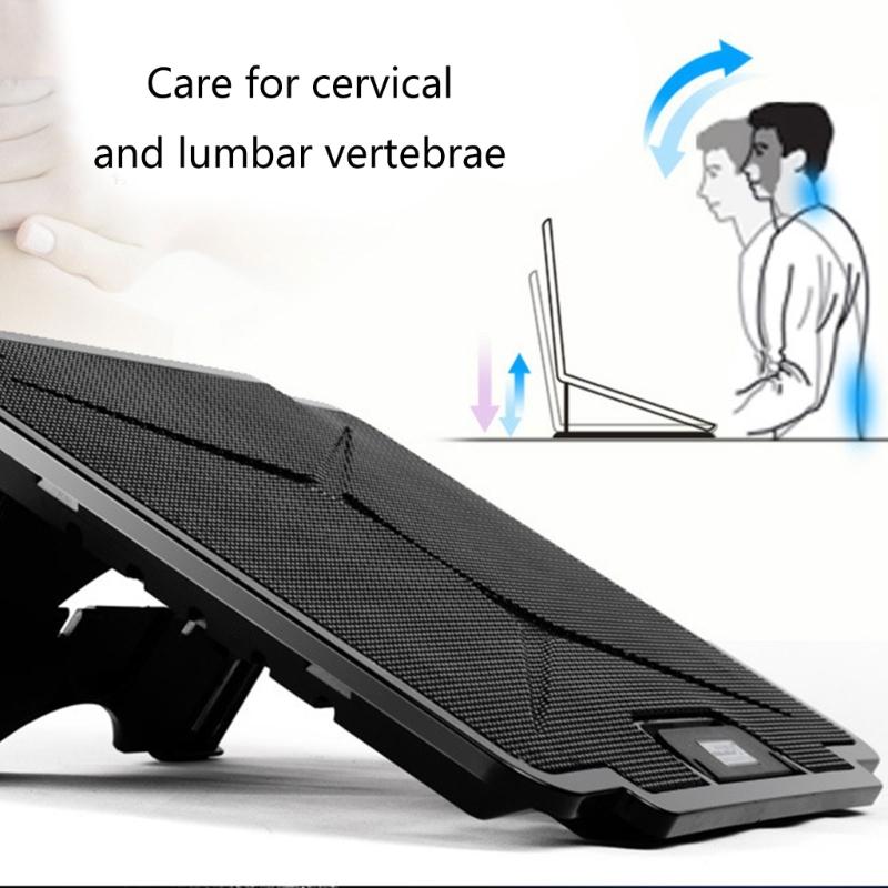 Laptop Coolers Large Size For Notebook Two USB LED Quiet Laptop Cooling Pad 6 Speed Adjustable Laptop Coolers Stand