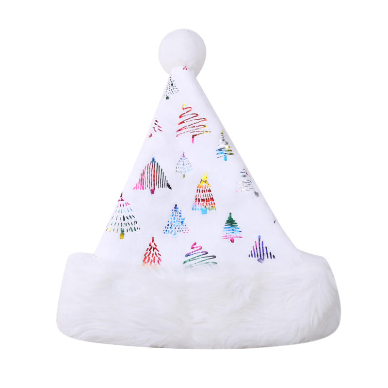

Christmas Beanie Hat Shiny Print Hat Novelty Holiday Party Hats Xmas Cosplay Party Costume Decoration for Home One Size белый