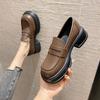 British Style Womens Derby Shoes Shallow Mouth Autumn Modis Casual Female Sneakers Mixed Colors Loafers With Fur Flats Round Toe