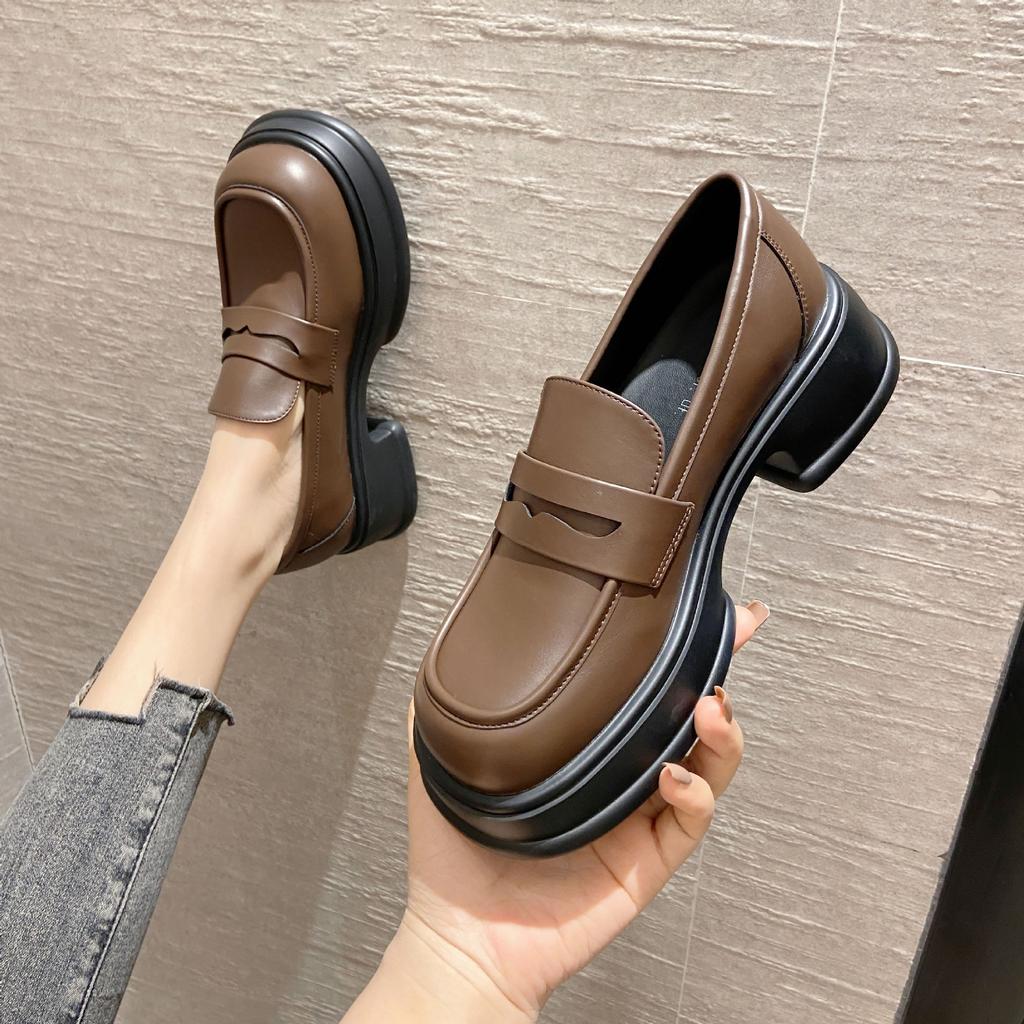 British Style Womens Derby Shoes Shallow Mouth Autumn Modis Casual Female Sneakers Mixed Colors Loafers With Fur Flats Round Toe