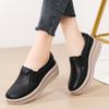 2026 new thick-soled muffin shoes casual women's single shoes elastic band rocking shoes wedge heel mother shoes