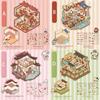 Cartoon Chinatown 3D Sticker 3D Scene Stacking Pasting Landscaping Stickers Pocket Cabin Miniature Scene Sticker New Year Gift