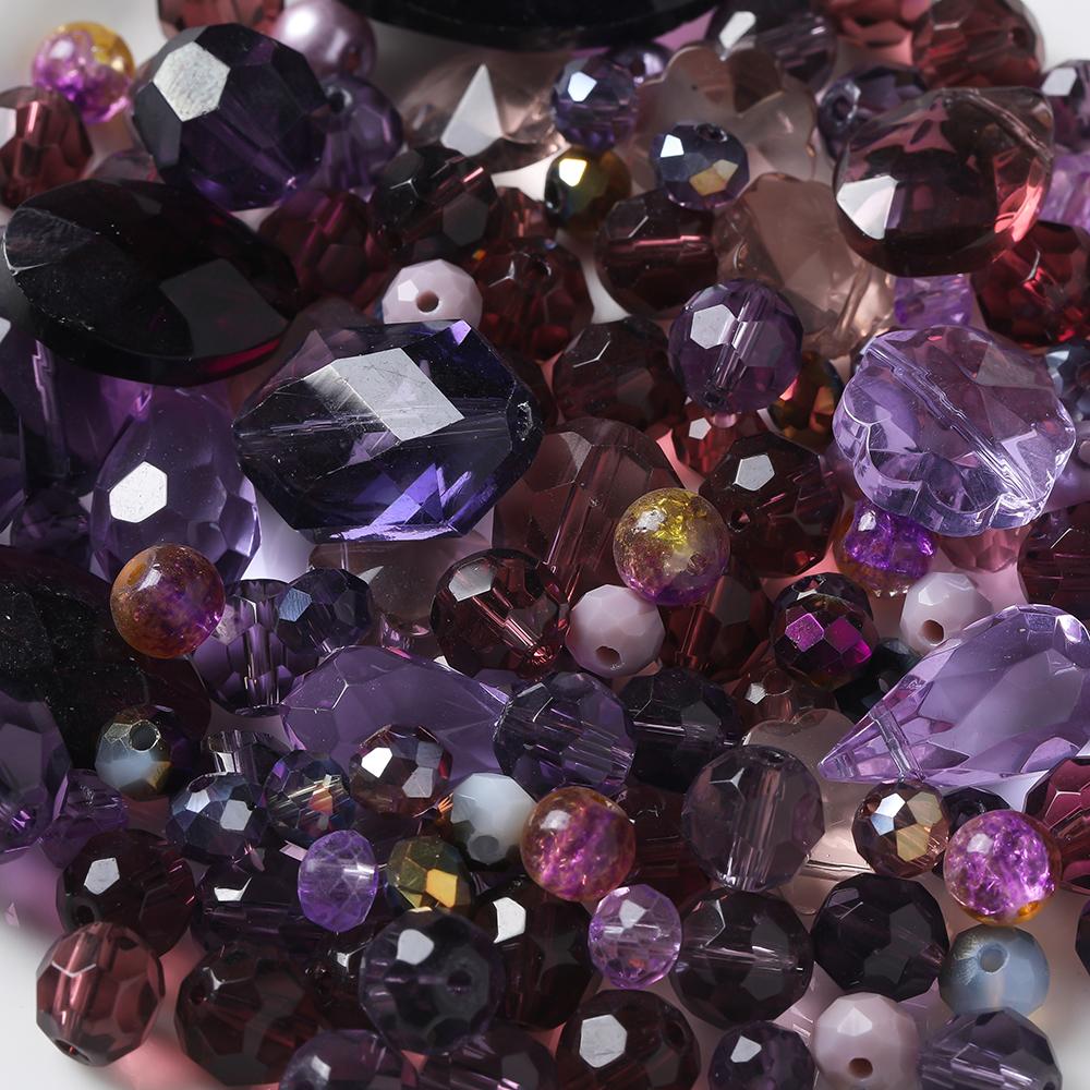 45g Glass Mixed Style Faceted Beads Colored Spacer Loose Beads for DIY Crafts Necklace Bracelet Charms Jewelry Making Findings