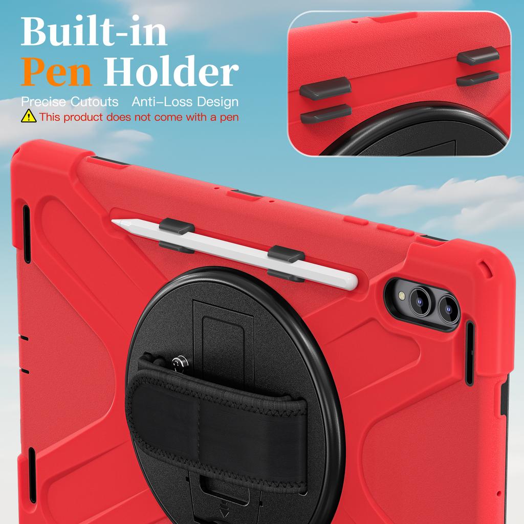 Heavy Duty Case for Samsung Galaxy Tab S11 Ultra 2025 14.6" SM-X930 SM-X936 360 Rotating Stand Rugged Cover with Shoulder Strap