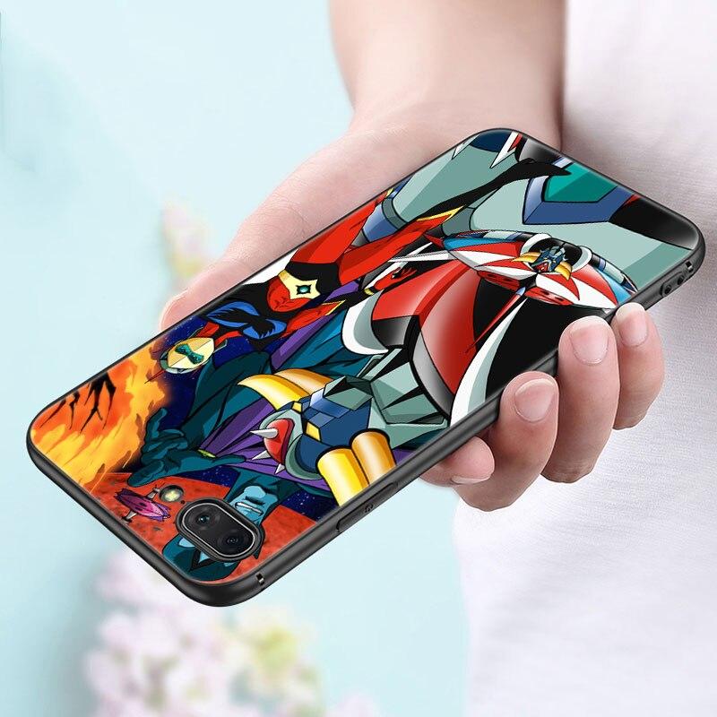 UFO Roboter Grendizer Telefon Fall Für Apple iPhone 14 13 12 Mini 11 Pro Max 7 8 XR X XS 7 8 Plus SE 2020 2022 Schwarze Abdeckung