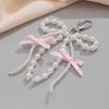 2025 New Korean Fashion Sweet Pearl Bow Keychain Heart Pendant Keyring Y2K Ins Aesthetic Holder for Girl Bag Pendant Accessories