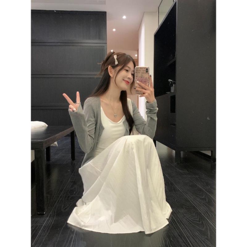 2025 Early Autumn Women s Three-Piece Set: Cardigan, Camisole, and Slimming Skirt XL