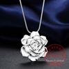 925 Sterling Silver Lotus Necklaces & Pendants for Women Elegant Flower Short Choker Necklace Sterling Silver Fine Jewelry Bijou