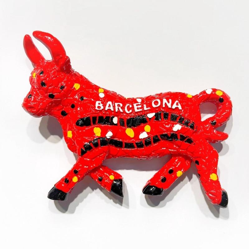 Spain Fridge Stickers Barcelona Travel Souvenirs Bullfight Mosaic Lizard Santiago De Compostela Fridge Magnets Birthday Gifts