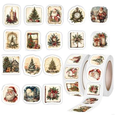 1000 Pièces Étiquettes d'Emballage de Noël Étiquette d'Étanchéité Adhésive Autocollant de Noël