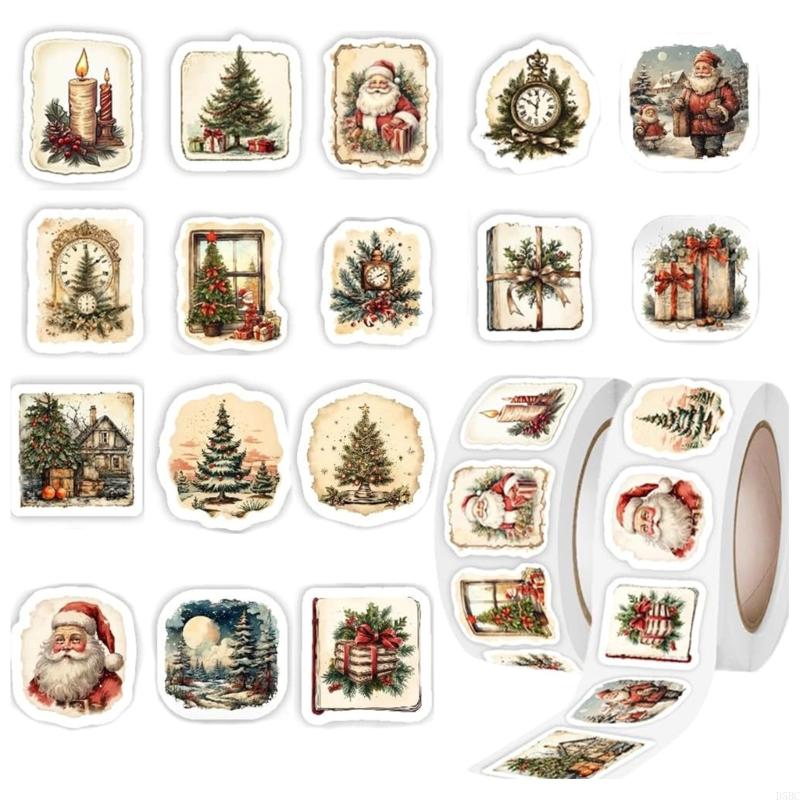 1000Pcs Christmas Wrapping Labels Adhesive Sealing Label Christmas Sticker China Mainland