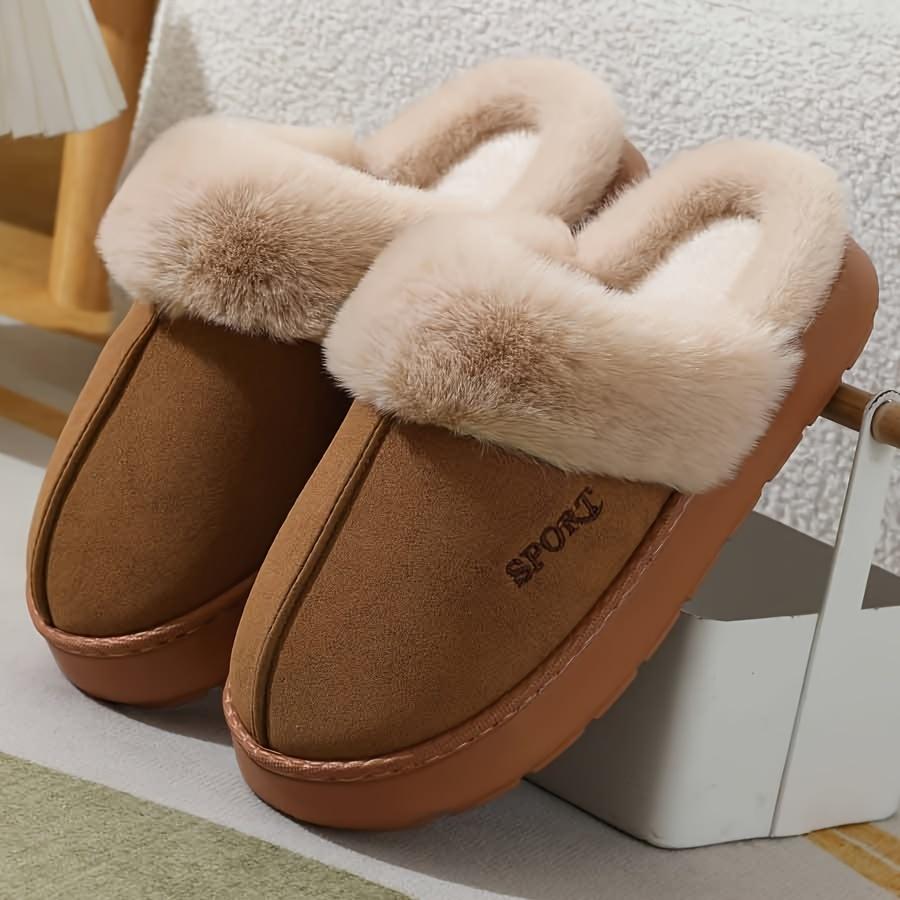 Cozy Plush-Lined Slippers - Warm, Non-Slip EVA Sole for Indoor Comfort | Perfect for Fall & Winter