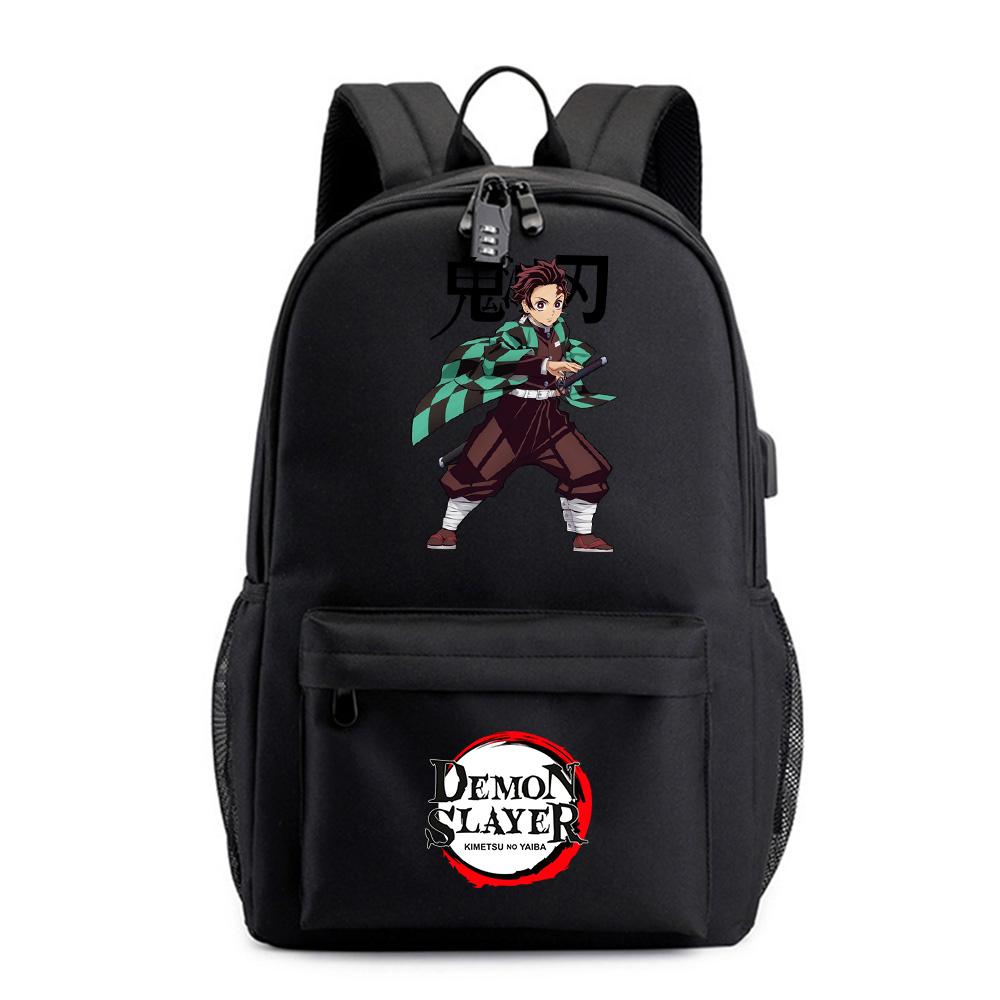 Anime Demon Slayer Printed Backpack for Teenager Student Bookbag Schoolbag Women Large Capacity Waterproof Travel Bag