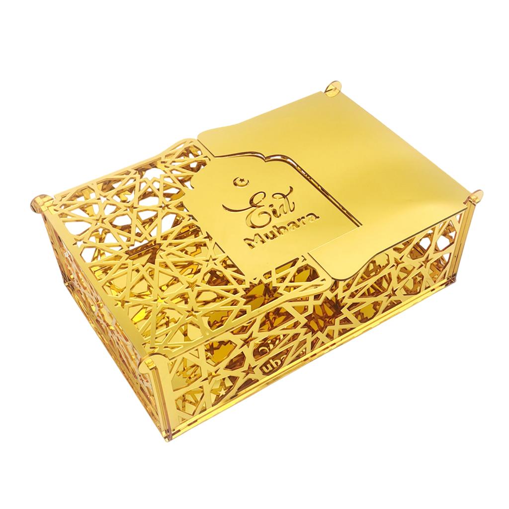 Eid Festival Themed Acrylic Candy Holder Biscuit Cookie Display Box for Home Gatherings Office Desktop Decorations