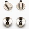 2PCS Metal 6mm/8mm Universal Silver Gas Stove Control Knobs Adaptors Oven Switch Cooking Surface Control Locks