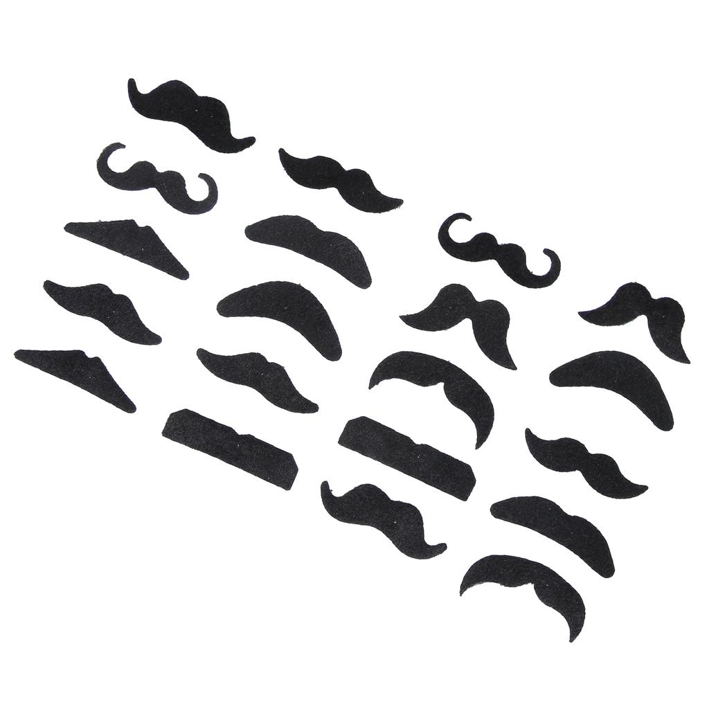 20 Stück Falsche Schnurrbärte Lustige Falsche Bärte Schwarze Schnurrbärte für Kostümzubehör
