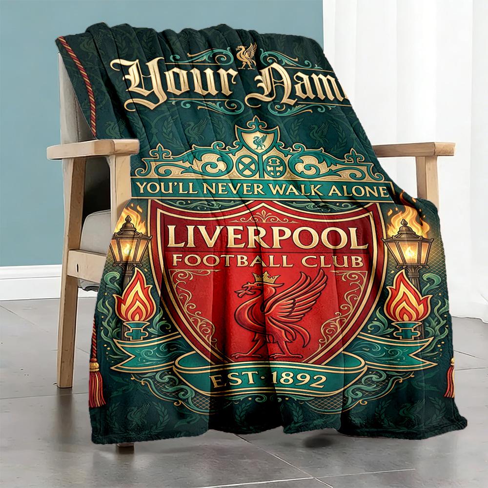 Liverpool Fc Customize Your Name Blanket Lightweight Customizable Blanket Soft Cozy For Office Home Decor Bed Couch Allseason Use