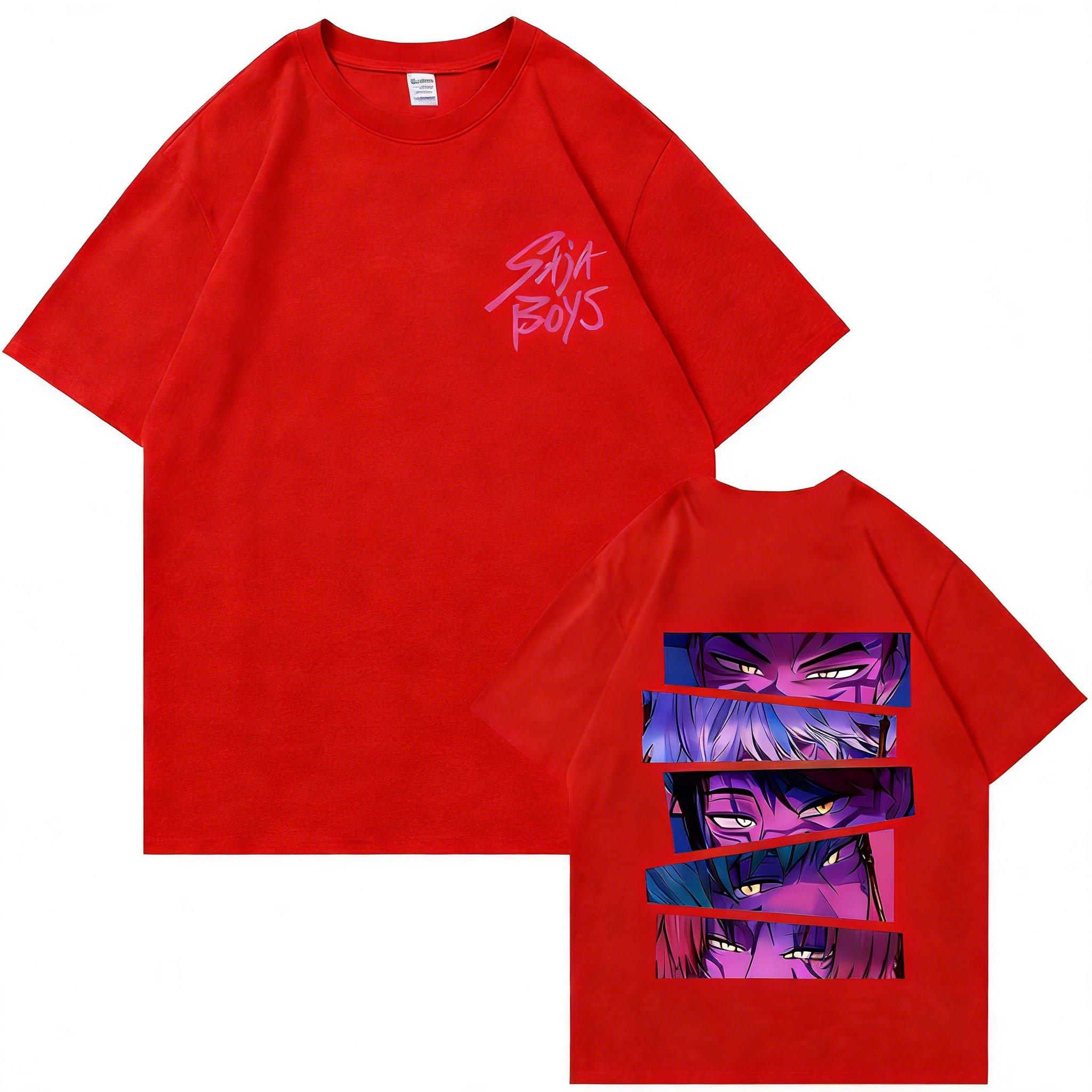 

Kpop Sajaboys Anime Printed Mens Womens Tshirts for Summer 2026 Luxury Fashion Pure Cotton Pattern Tshirt Casual Top Y2k 4XL