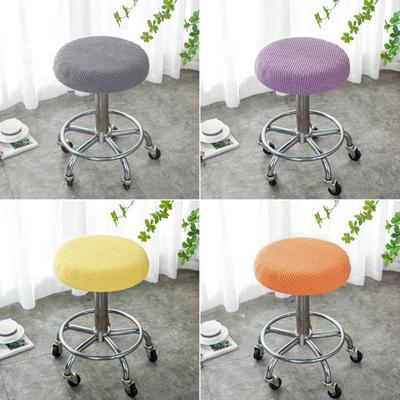 Round Elastic Bar Stool Covers Round Chair Cover Anti-Dirty Seat Covers Home Chair Protector Barstool Stretch Chair Slipcover