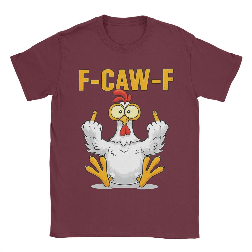 F-Caw-F-Chicken T-Shirt für Herren Neuheit Reines Baumwoll-T-Shirt Rundhals Kurzarm T-Shirts Geschenk Tops