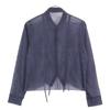 VIVIENNE TAM [Good Condition] 15175413 Sheer denim long sleeve blouse/ tops 38 NavyUsed