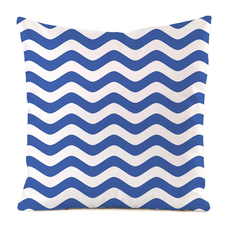 Nordic Geometric Colored Waves Digital Printing Short Plush Pillow Covers for Car Sofa Office Cushion Cover Home Goods