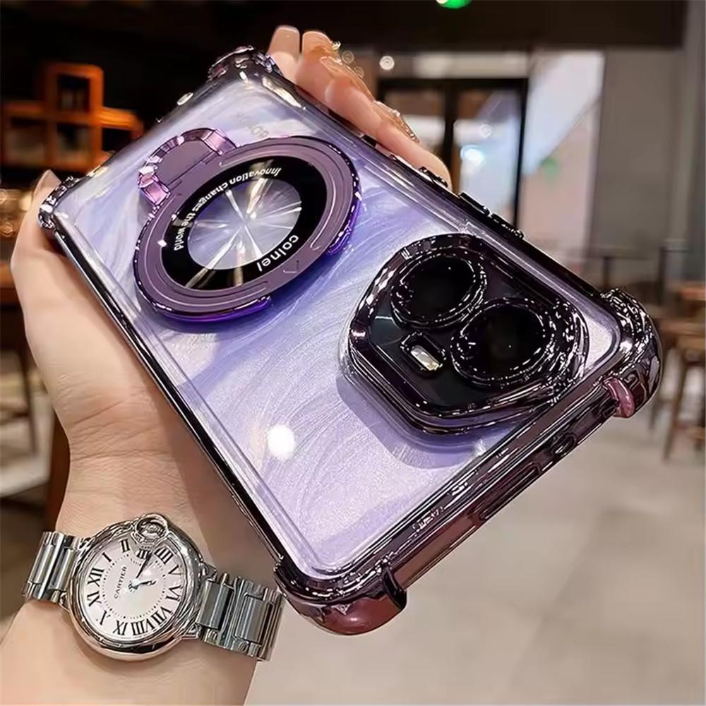 Průhledný nárazuvzdorný magnetický držák Pouzdro na telefon pro Honor 400 Lite 200 Pro 200 300 100 90 80 70 60 50 SE Silikonový kryt