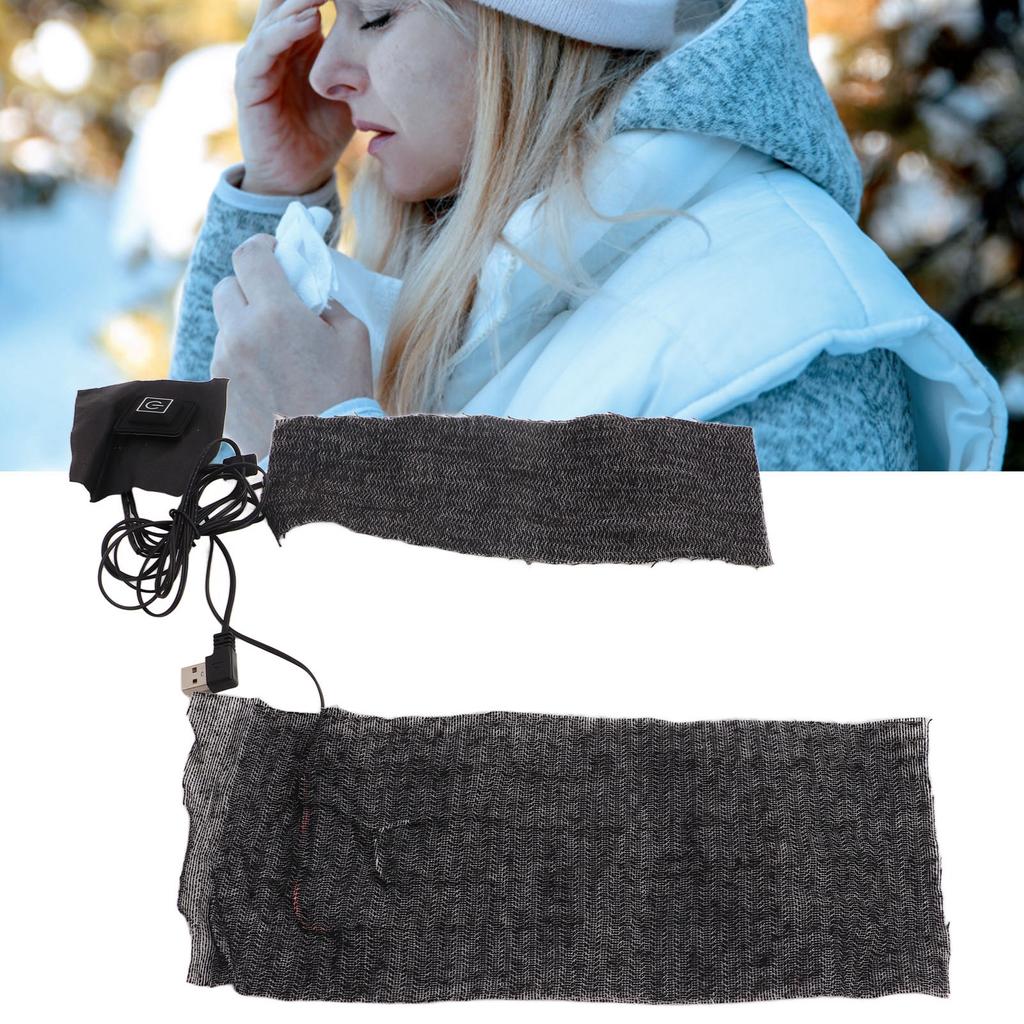 Clothes Heating Pad 3 Gears 2 in 1 Carbon Fiber USB Powered Warmer Pad for Skiing