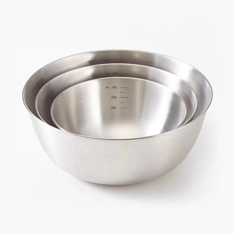 Stainless Steel Cooking Basin Korean Household Scale Basin Thickened Mixing and Basin Egg Beating Basin Salad Baking Basin