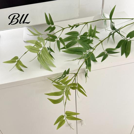 Minimalist Faux Greenery for Office Bamboo Tree Branches, Long Stems Greenery, Artificial Plants, Leaves Flexible Bending Stems, Zen Style Branches
