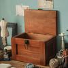 1 cutie de depozitare vintage din lemn de mare capacitate, cu lacăt și cheie, dulap multifuncțional pentru suveniruri și comori, artă, hobby-uri, meșteșuguri, accesorii.