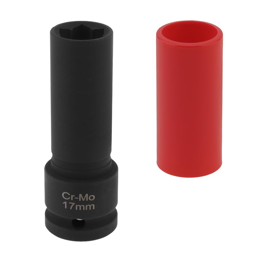17mm 1/2 Inch Drive Chromium Molybdenum Steel Lug Nut Remover Socket Anti-Theft Smart Cover