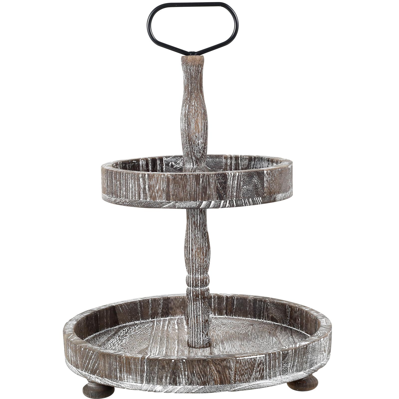 

Wood Cake Stand Fall Tiered Tray 2Tier Wood Tray Farmhouse Table Decor Detachable Serving Tray Cupcake Display Tray Kitchen Tray